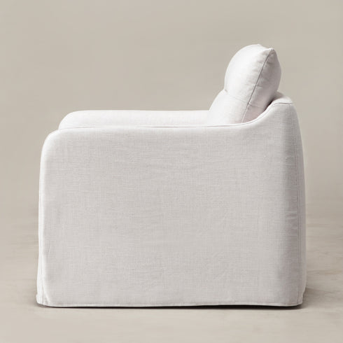 Clara Linen Slipcover Swivel Chair