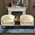 Logan Faux Leather Tufted Club Chair - Cream Accent Chair | Decorative Accent Chairs | Kinwell Furniture | Modern Accent Chairs