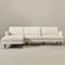 Samuel Tapered Arm Two-Piece Sectional – Bouclé Cream Modular Sectional Sofa | 3-Seater Couch | Kinwell Furniture | Contemporary Mid-Century Style