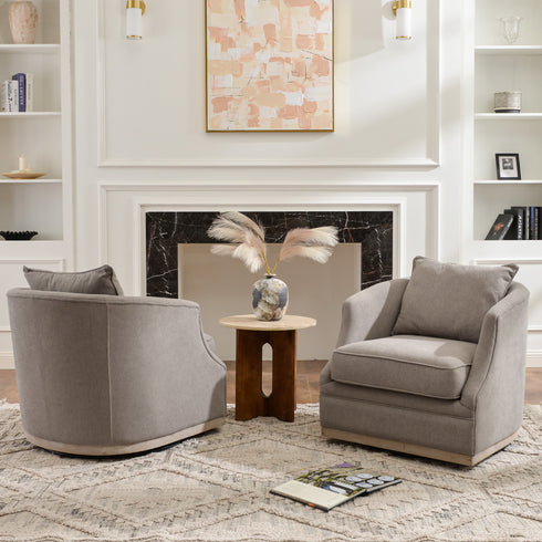 Minerva Swivel Barrel Chair - Gray Modern Swivel Chair | Swivel Accent Chairs | Kinwell Furniture | Swivel Armchairs