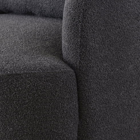 Ashlie Bouclé Swivel Barrel Chair - Stylish Swivel Chair | Living Room Swivel Accent Chairs | Kinwell Furniture | Most Comfortable Swivel Chairs