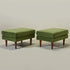 Albert Linen Blend Ottoman – Footrest & Pouf | Living Room Accent Seat | Kinwell Furniture | Contemporary Ottoman | Green