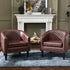 Logan Faux Leather Tufted Club Chair - Red Accent Chair | Decorative Accent Chairs | Kinwell Furniture | Modern Accent Chairs