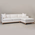 Cream Goose Down Sectional Sofa | L-Shape Down Filled Sectional with Chaise | Cream Upholstered Sectional Sofa | Modern Cream Sectional Couch | Soft Down Sectional Sofa