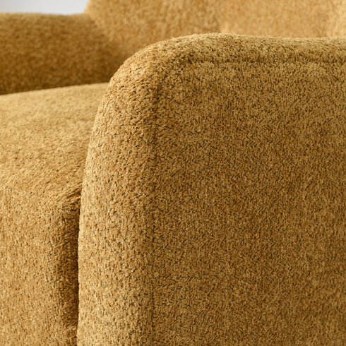 Vestie Chenille Swivel Barrel Chair - Camel Modern Swivel Chair | Swivel Accent Chairs | Kinwell Furniture | Swivel Armchairs