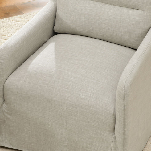 Clara Linen Slipcover Swivel Chair
