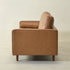 Tiziano Tufted 3-Seater Sofa – Camel Faux Leather Couch with Accent Pillows | Mid-Century Modern Sofa | Kinwell Furniture