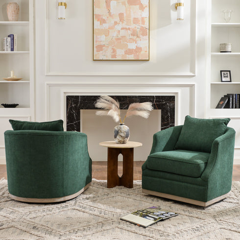 Minerva Swivel Barrel Chair - Green Modern Swivel Chair | Swivel Accent Chairs | Kinwell Furniture | Swivel Armchairs