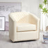 Logan Faux Leather Tufted Swivel Club Chair - Cream Modern Swivel Chair | Swivel Accent Chairs | Kinwell Furniture | Swivel Armchairs