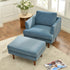 Upholstered Armchair – Blue Square Arm Accent Chair | Performance Fabric Armchair | Kinwell Furniture | Scandinavian, Timeless Design