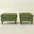 Tiziano Tufted Ottoman – Velvet Rectangular Footrest & Accent Seat | Mid-Century Upholstered Pouf | Green Ottoman