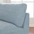Linen Blend Down Feather Upholstered Accent Chair – Blue Modern Armless Slipper Chair | Soft Linen Blend Lounge Chair with Removable Cushions | Kinwell Furniture | Oversized Accent Chair