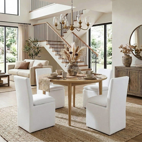 Diane Performance Dining Side Chair with Casters - Dining Chair | Modern Kitchen Chairs | Kinwell Furniture | Dining Chairs Performance Fabric
