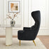 Letitia Velvet Wingback Accent Chair - Black Accent Chair | Decorative Accent Chairs | Kinwell Furniture | Modern Accent Chairs