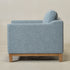 Goose Down Feathers Upholstered Armchair – Blue Square Arm Accent Chair | Plush Feather-Filled Chair | Kinwell Furniture | Cloud-Soft, Timeless Design