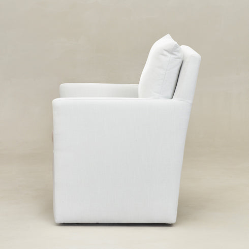 Sean Performance Dining Chair with Casters - Ivory Padded Dining Chair | Dining Chairs with Casters | Kinwell Furniture | Top Performing Dining