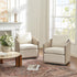 Claude Linen Swivel Cane Chair