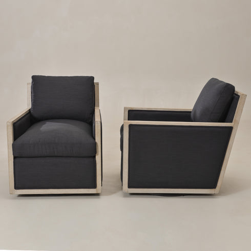 Sanford Down Swivel Armchair - Black Modern Swivel Chair | Swivel Accent Chairs | Kinwell Furniture | Swivel Armchairs