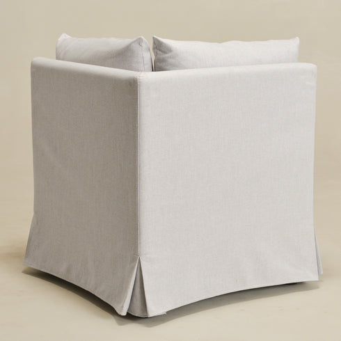 Nelly Performance Corner Banquette Chair - Light Gray Modern Corner Banquette Chair | Corner Banquette Seating | Kinwell Furniture | Modular Dining Banquette