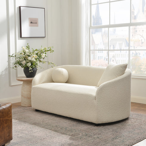 Susie Premium Bouclé Loveseat |White Loveseat | Loveseat Couch | Kinwell Furniture | Modern Loveseats & Comfortable Loveseat Sofa Couches