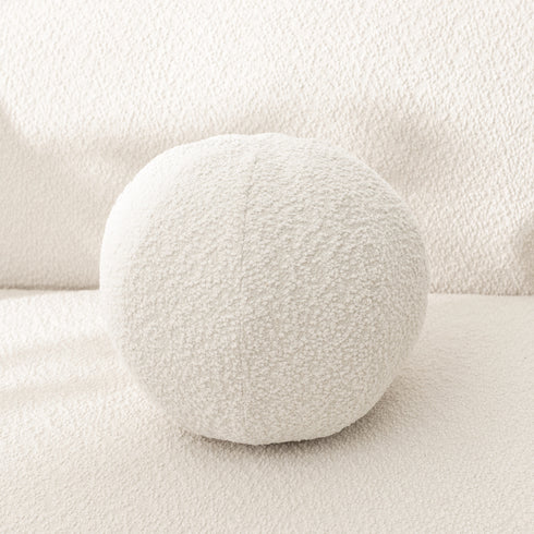 Susie White Bouclé Loveseat | White Curved Back Loveseat | Kinwell Furniture | Compact Bouclé Sofa for Living Room