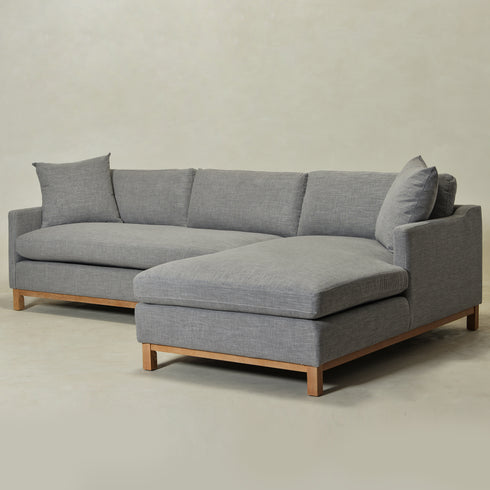 Goose Down Feathers Upholstered Sectional Sofa | Cloud Soft L-Shaped Sectional with Chaise | Down Filled Modern Sectional Couch | Comfortable Everyday Sectional Sofa | Modular L-Shape Sectional | Kinwell Furniture