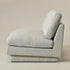 Linen Blend Down Feather Upholstered Accent Chair – Light Gray Modern Armless Slipper Chair | Plush Goose Down Filled Lounge Chair with Removable Cushions | Kinwell Furniture | Extra Wide Accent Chair