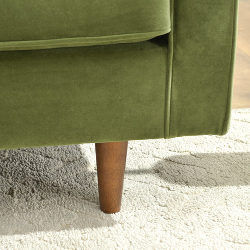 Tiziano Tufted 3-Seater Sofa – Green Velvet Couch with Accent Pillows | Mid-Century Modern Sofa | Kinwell Furniture
