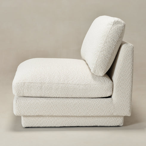 Montyne Bouclé Armless Chair - Comfortable Accent Chair | Side Chairs for Living Room | Kinwell Furniture | Oversize Accent Chairs & Large Accent Chairs
