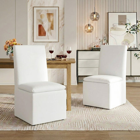Diane Performance Dining Side Chair with Casters - Dining Chair | Modern Kitchen Chairs | Kinwell Furniture | Dining Chairs Performance Fabric