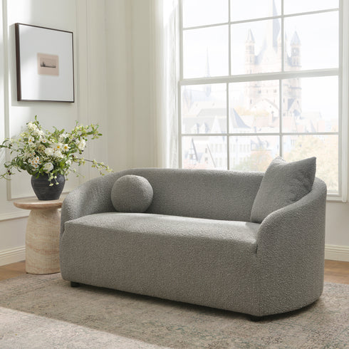 Susie Premium Bouclé Loveseat |Gray Loveseat | Loveseat Couch | Kinwell Furniture | Modern Loveseats & Comfortable Loveseat Sofa Couches