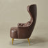 Letitia Faux Leather Wingback Chair - Brown Accent Chair | Decorative Faux Leather Chairs | Kinwell Furniture | Modern Wingback Accent Chairs