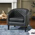 Logan Faux Leather Tufted Club Chair - Black Accent Chair | Decorative Accent Chairs | Kinwell Furniture | Modern Accent Chairs