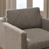 Goose Down Feathers Upholstered Armchair – Tan Square Arm Accent Chair | Plush Feather-Filled Chair | Kinwell Furniture | Cloud-Soft, Timeless Design