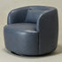 Ashlie Faux Leather Swivel Chair - Navy Blue Swivel Chair | Faux Leather Armchairs | Kinwell Furniture | Modern Swivel Accent Chairs