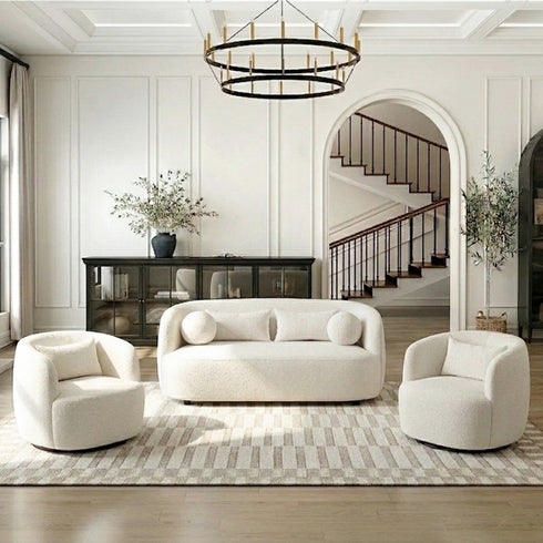 Ashlie Bouclé Loveseat | Love Seater | Kinwell Furniture | Mid Century Loveseats & Comfy Loveseat Sofa Couches