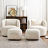 Ashlie Linen Swivel Barrel Chair - Ivory Modern Swivel Chair | Swivel Accent Chairs | Kinwell Furniture | Swivel Armchairs