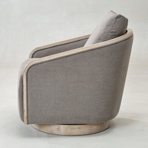 Barnett Swivel Barrel Chair - Slate Gray Modern Swivel Chair | Swivel Accent Chairs | Kinwell Furniture | Swivel Armchairs