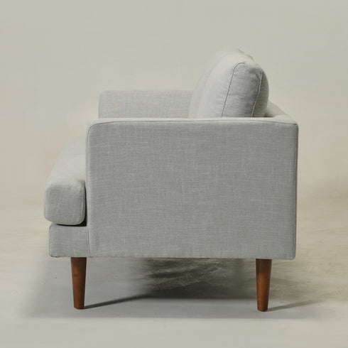 Gray Upholstered Loveseat – Albert Loveseat Sofa | 2-Seater Couch | Kinwell Furniture | Mid-Century Modern, Timeless Design