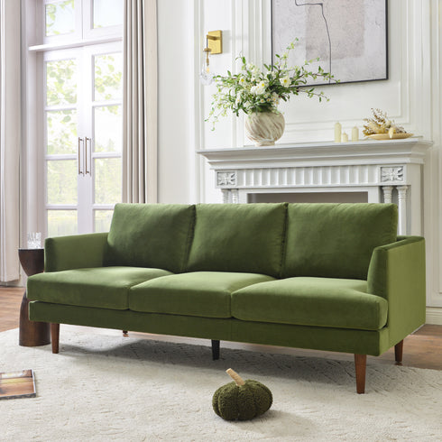 Green Upholstered Sofa – Albert Sofa Couch | 3-Seater Sofa | Kinwell Furniture | Mid-Century Modern, Timeless Design