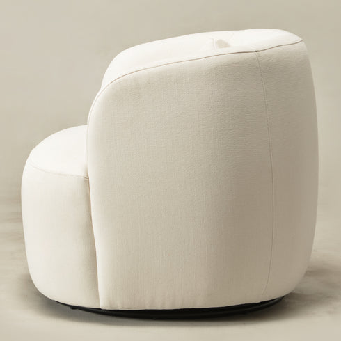 Ashlie Chenille Swivel Barrel Chair - Beige Modern Swivel Chair | Swivel Accent Chairs | Kinwell Furniture | Swivel Armchairs