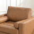 Tiziano Tufted Armchair – Camel Faux Leather Accent Chair with Pillows | Mid-Century Lounge Chair | Kinwell Furniture
