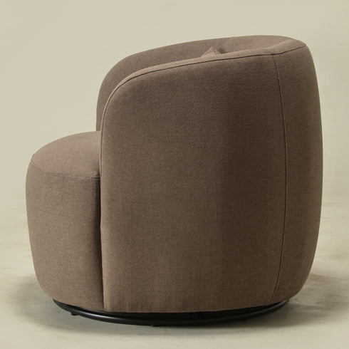 Ashlie Chenille Swivel Barrel Chair - Teddy Brown Modern Swivel Chair | Swivel Accent Chairs | Kinwell Furniture | Swivel Armchairs