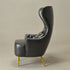 Letitia Faux Leather Wingback Chair - Black Accent Chair | Decorative Faux Leather Chairs | Kinwell Furniture | Modern Wingback Accent Chairs