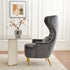 Letitia Velvet Wingback Accent Chair - Gray Accent Chair | Decorative Accent Chairs | Kinwell Furniture | Modern Accent Chairs