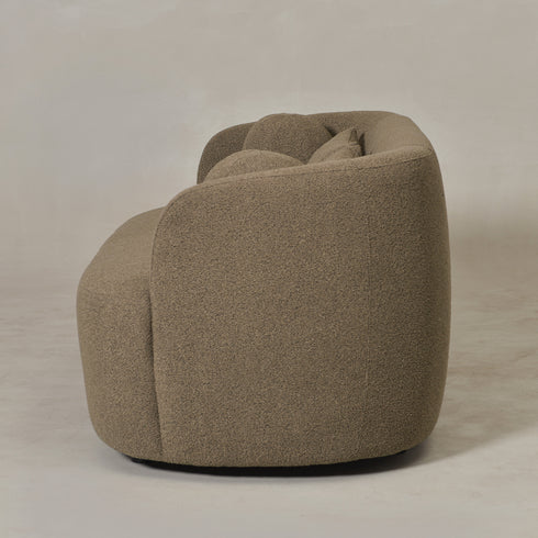 Ashlie Bouclé Loveseat |Teddy Brown Loveseat | Fabric Loveseat Couch | Kinwell Furniture | Modern Loveseats & Comfortable Loveseat Sofa Couches