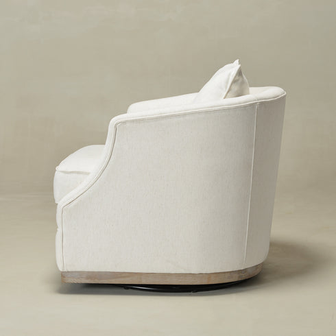 Minerva Swivel Barrel Chair - Beige Modern Swivel Chair | Swivel Accent Chairs | Kinwell Furniture | Swivel Armchairs