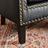 Louis Faux Leather Tufted Club Chair - Black Accent Chair | Decorative Accent Chairs | Kinwell Furniture | Modern Club Chairs | Barrel Club Chair | Nailhead Trim Chair | Contemporary Faux Leather Chair | Elegant Black Chair