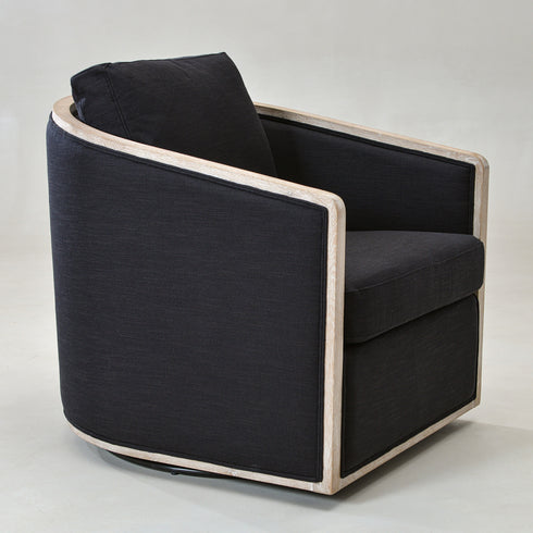 Claude Performance Linen Fabric Swivel Chair - Modern Swivel Chair | Swivel Accent Chairs | Kinwell Furniture | Swivel Armchairs