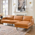 Samuel Tapered Arm Two-Piece Sectional – Leather Camel Chaise Sectional Sofa | 3-Seater Couch | Kinwell Furniture | Mid-Century Modern Design